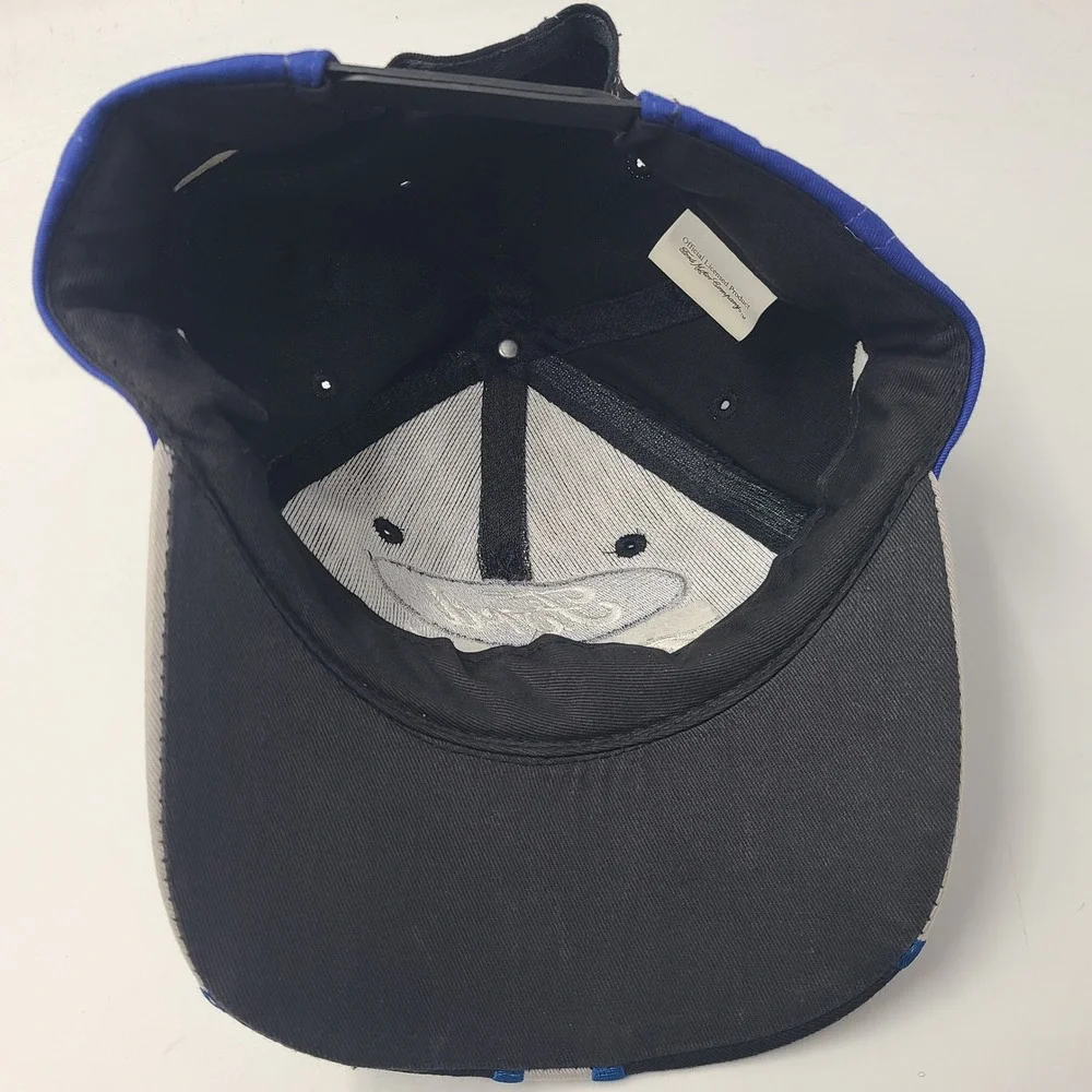 Vintage Ford Racing Hat Snapback (Fits Small) Black Blue White Flames *TEAR*‎